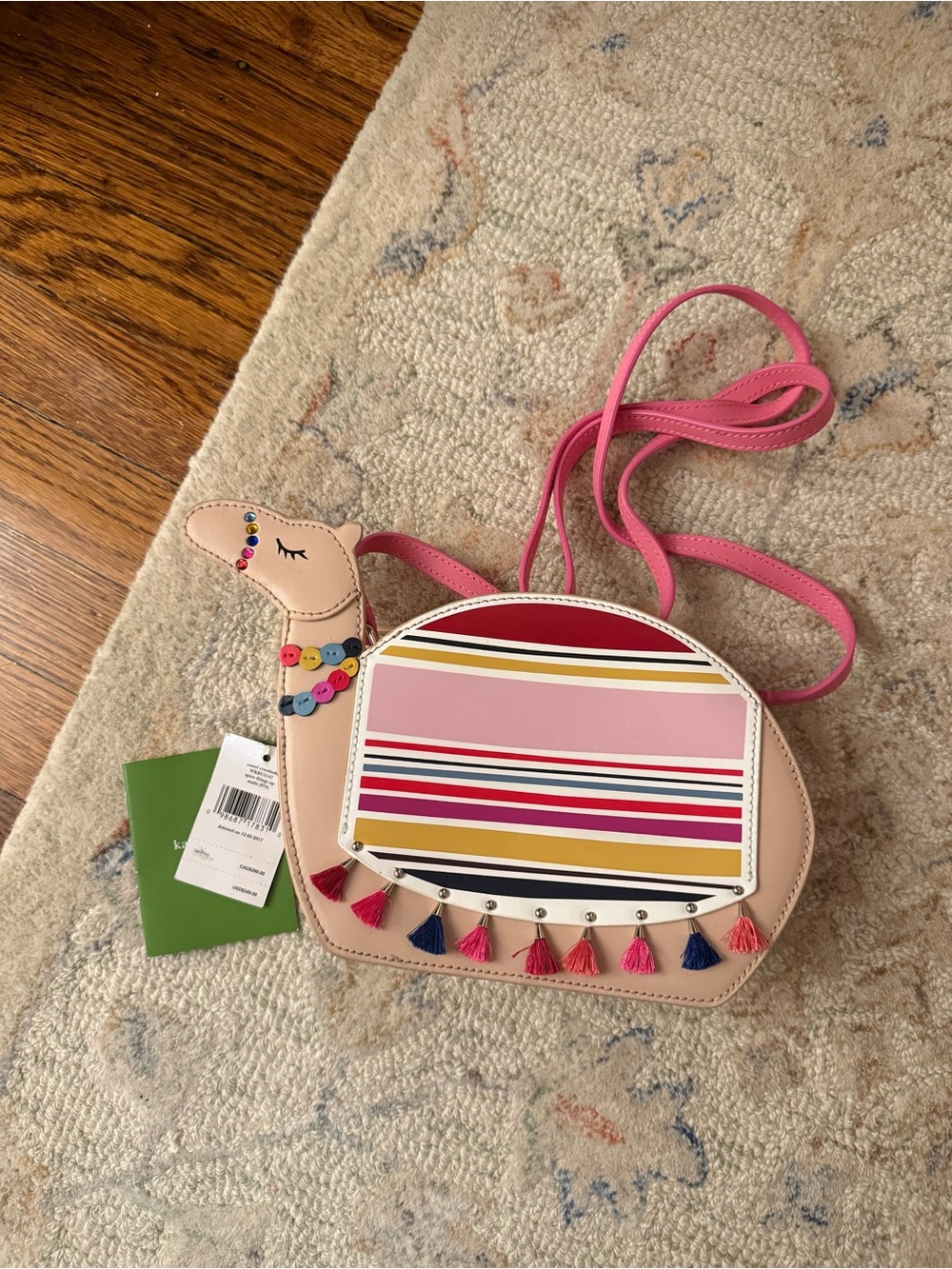 kate spade Pink Camel-Shaped Crossbody with Multicolor Stripes
